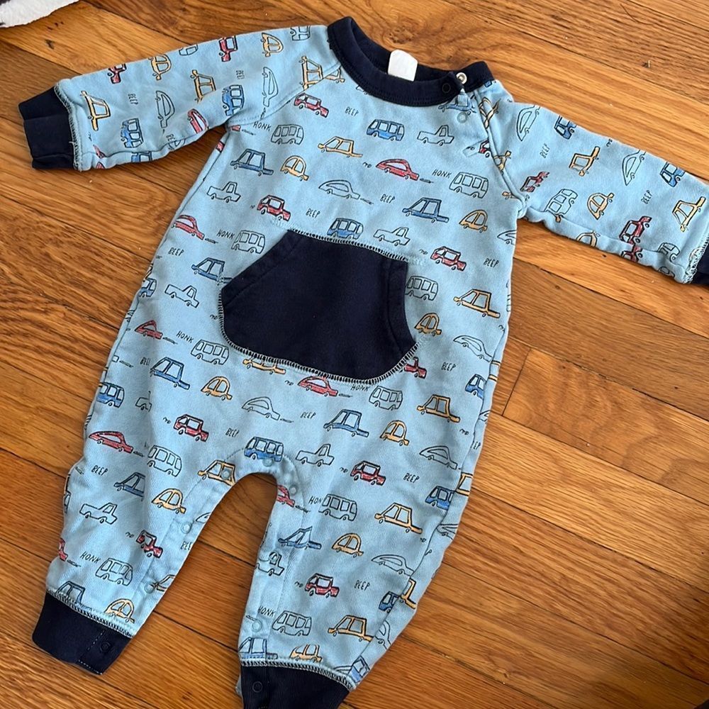 Gap Long Sleeve Romper with Cars